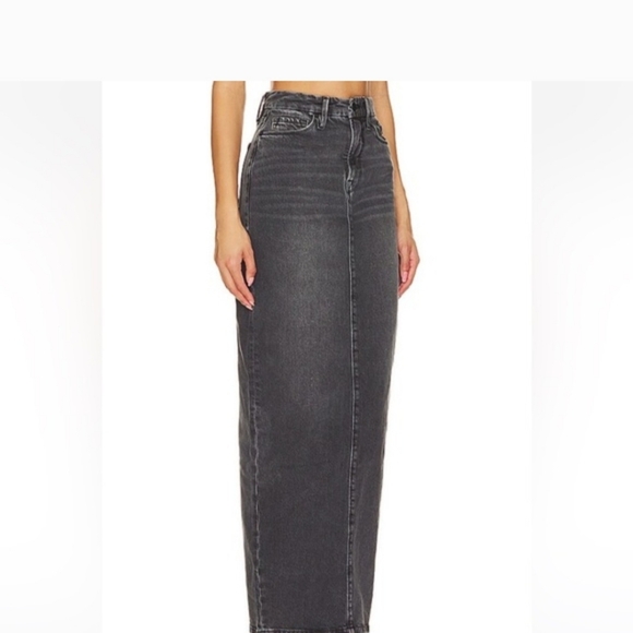 New Good American Tube Maxi Skirt in Black281 Denim Jean Sz 10 30 - Picture 12 of 13